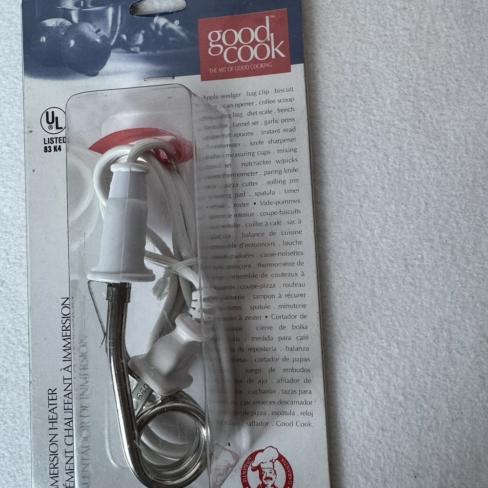 Good Cook Kitchen Electric Immersion Heater New W/ Wear To Packaging White